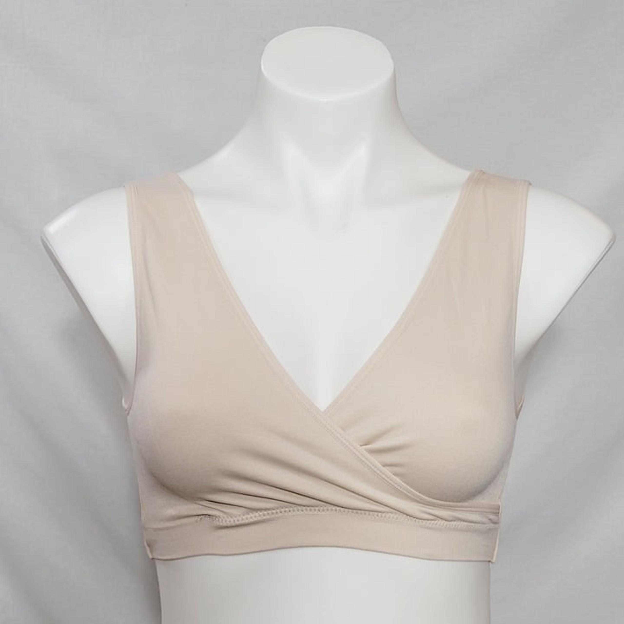 SMALL Gilligan & O'Malley Crossover Seamless Wire Free Nursing Sleep Bra Nude Mo