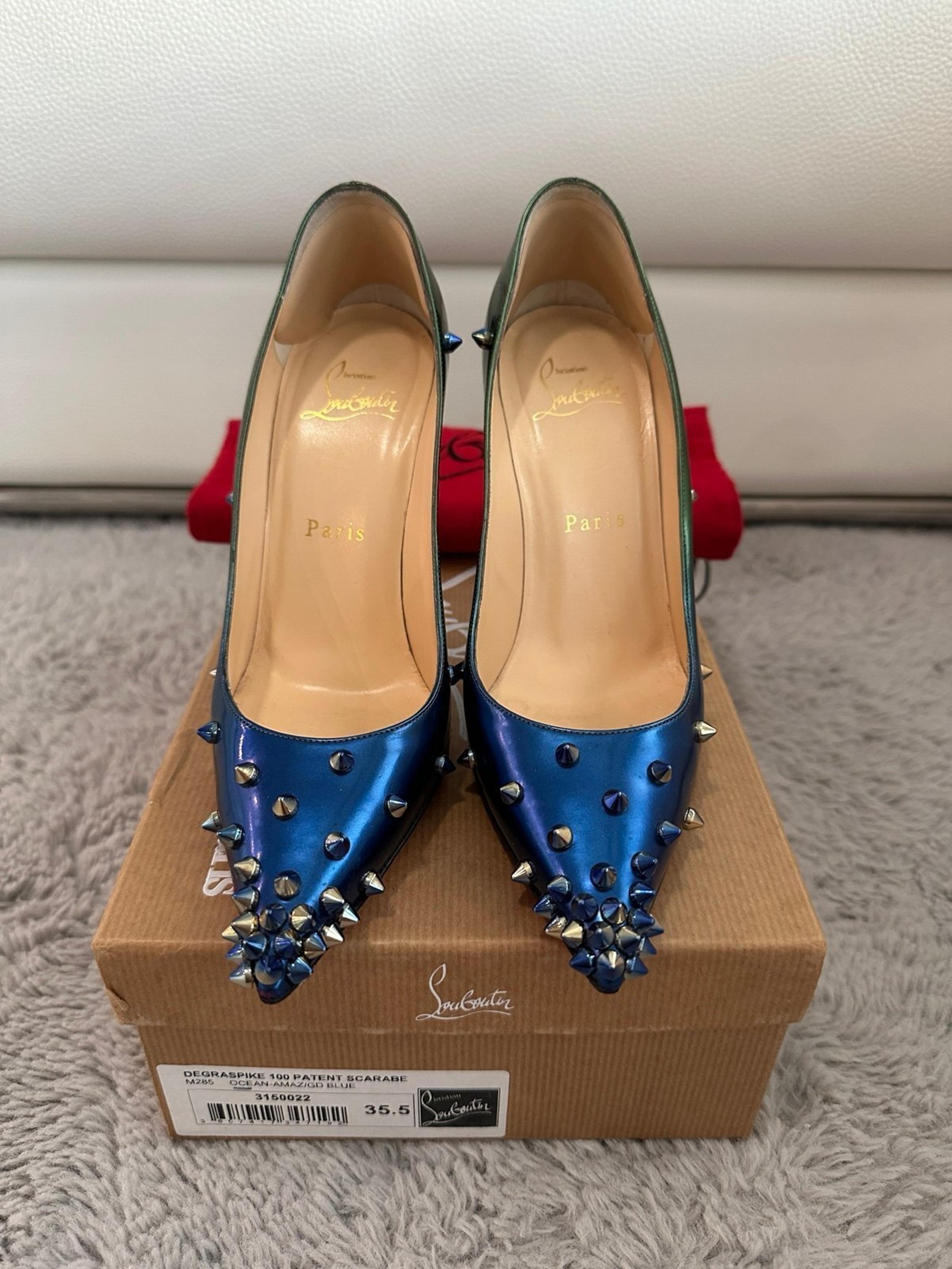 Christian Louboutin
Spike Accents Patent Leather Pumps
Women's Size: 35.5
