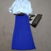 Pleats Please blue-purple long skirt