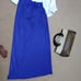 Pleats Please blue-purple long skirt