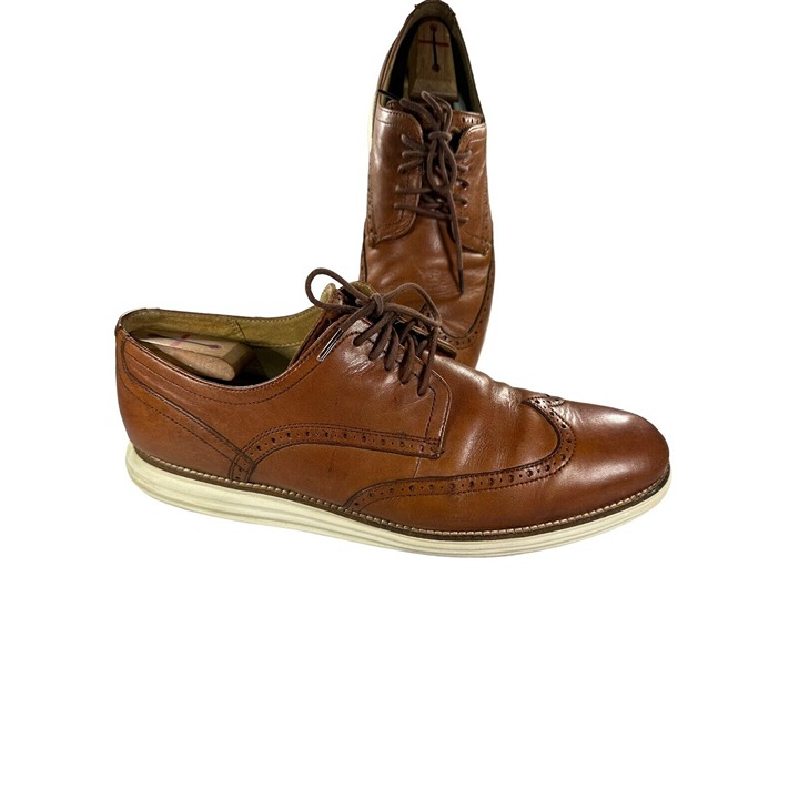 Cole Haan Mens Grand OS Size 13 M Brown Leather Oxfords Comfort Wingtip Shoes