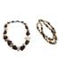 Bohemian style set of 2 Jewlery lot with earth tone neutral stones statement nec