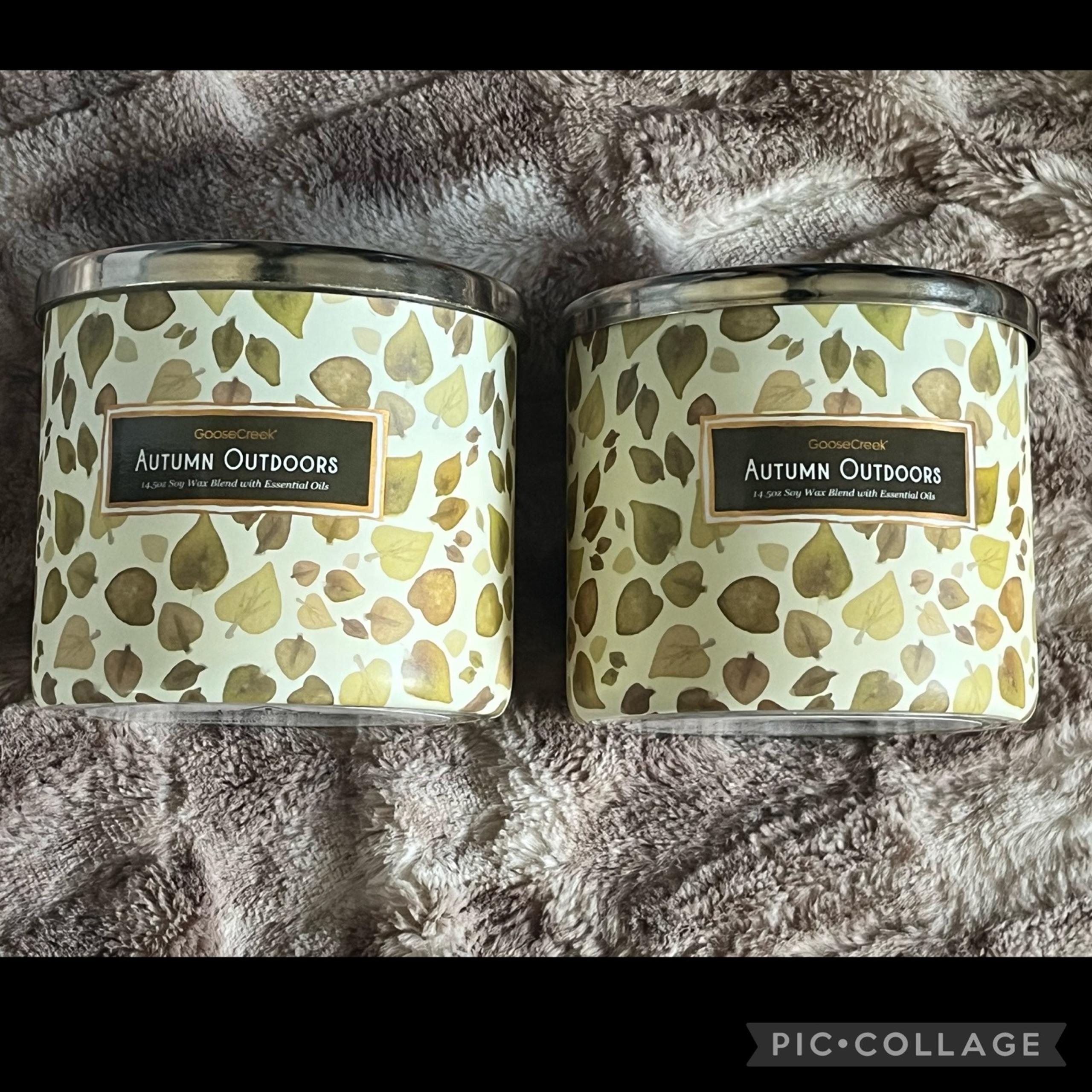 Set of 2! Goose Creek 3-wick 14.5 oz Jar Candles - Autumn Outdoors