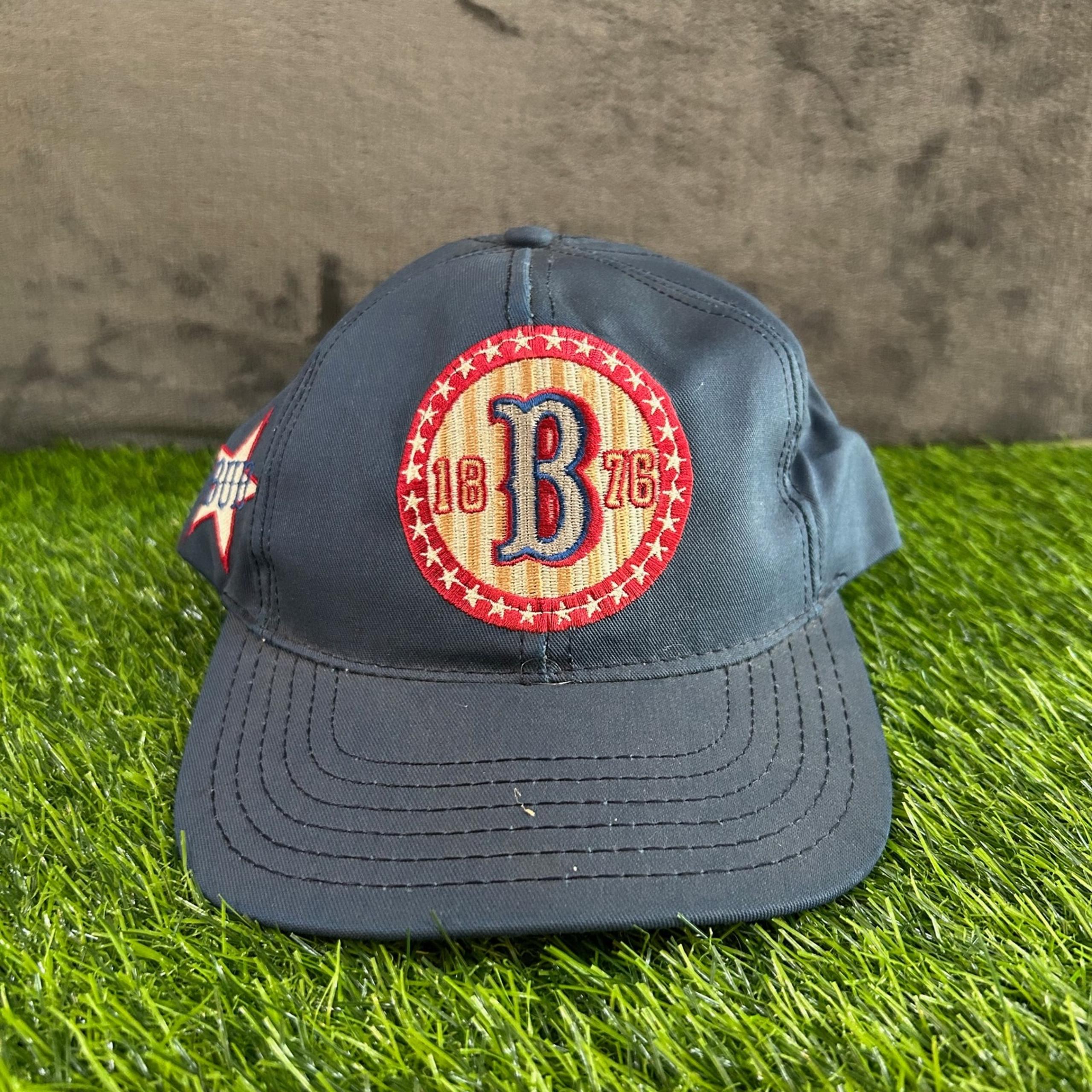 Vintage Budweiser Baseball Cap 1876 Logo Snapback Hat Patriotic Blue Mens