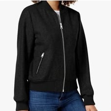 Levi’s Black Wool Blend Zip Front Varsity Bomber Jacket Women’s Size XL EUC