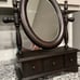 Vintage Cheval Jewelry Dresser with Oval Mirror Tabletop Shaving Vanity wood