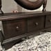 Vintage Cheval Jewelry Dresser with Oval Mirror Tabletop Shaving Vanity wood