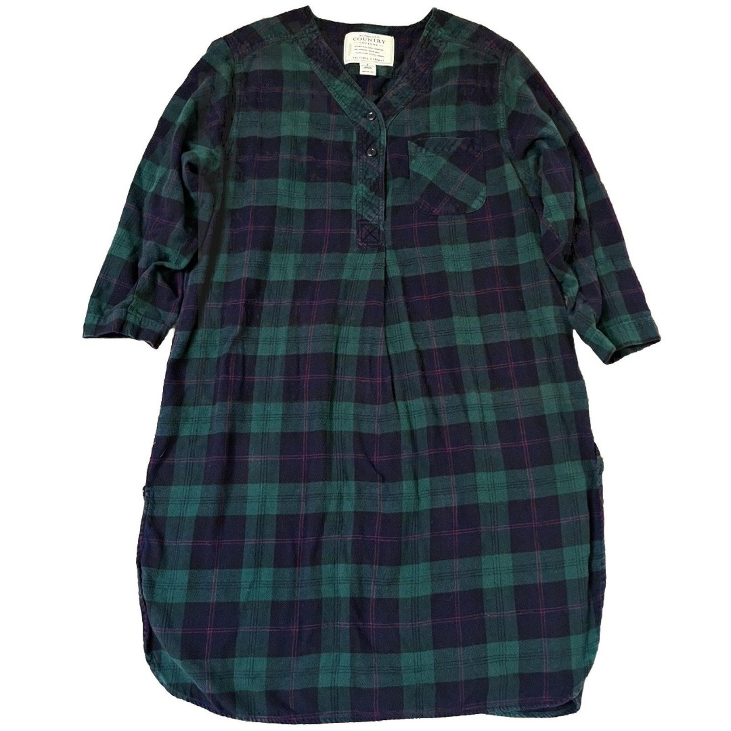 Vintage Victoria’s Secret ‘Authentic Country Cottons’ Tartan Plaid Nightgown S