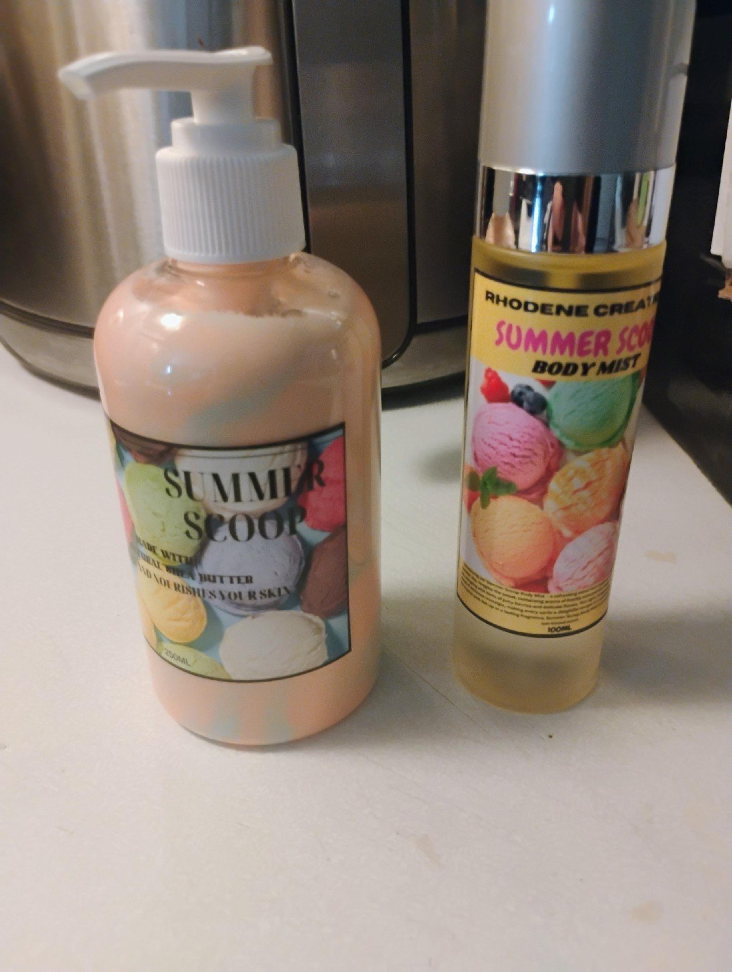 Summer scoop body lotion and body spray
