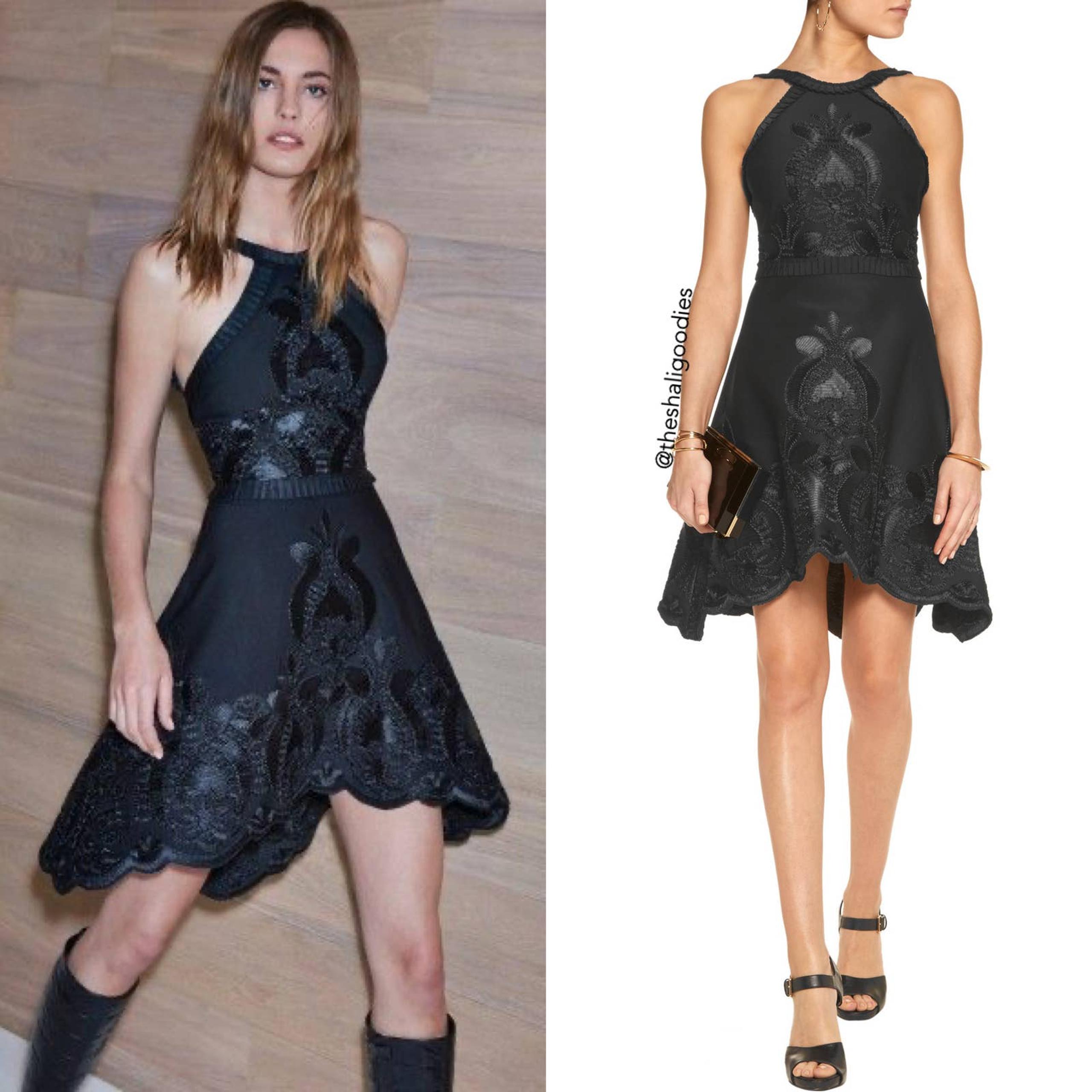 ALEXIS Valeria Dress Black Sleeveless Embroidered A-Line Cocktail