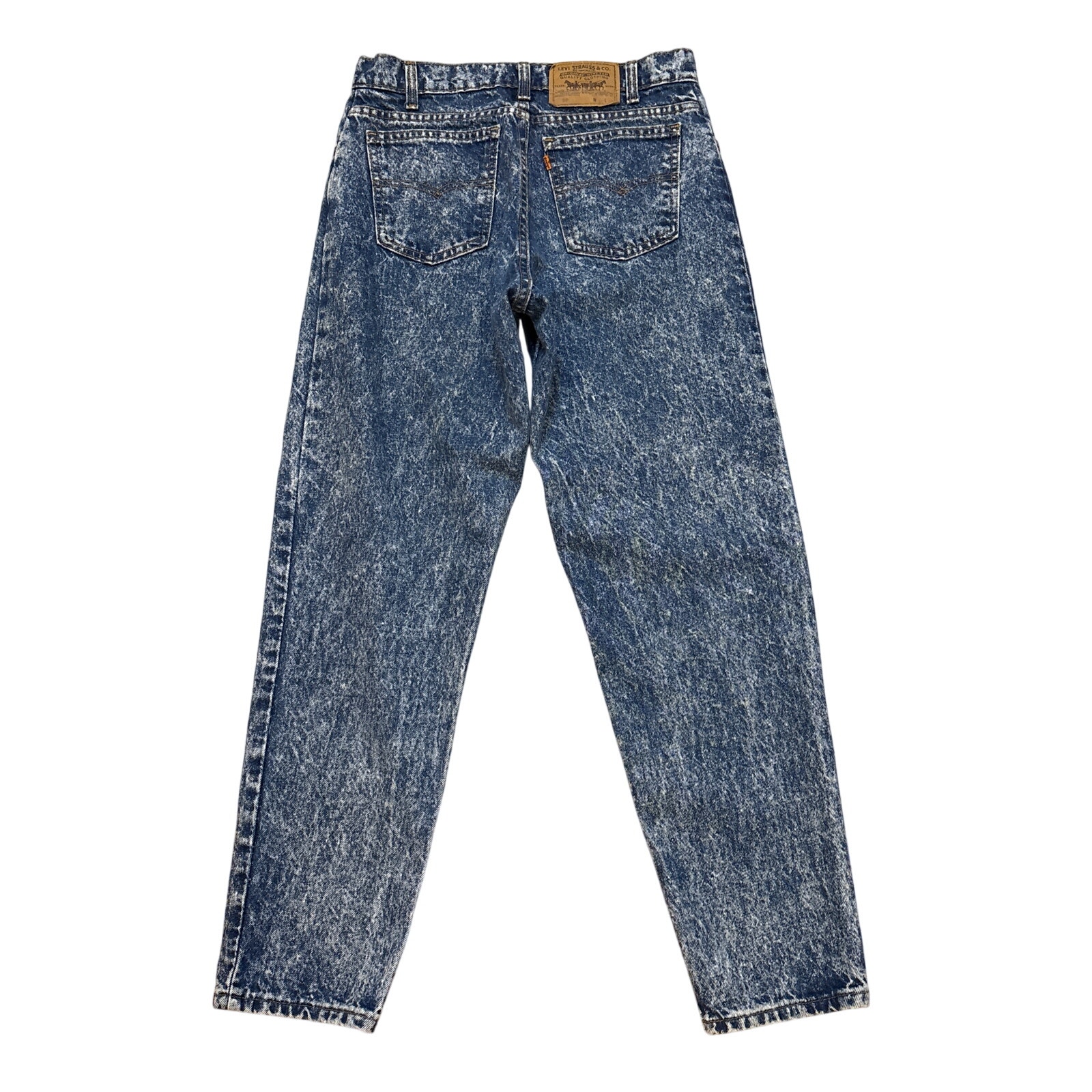 Vtg Levis 550 Jeans Mens 33x30 (30x29) Blue Acid Stone Washed Orange Tab USA 80s