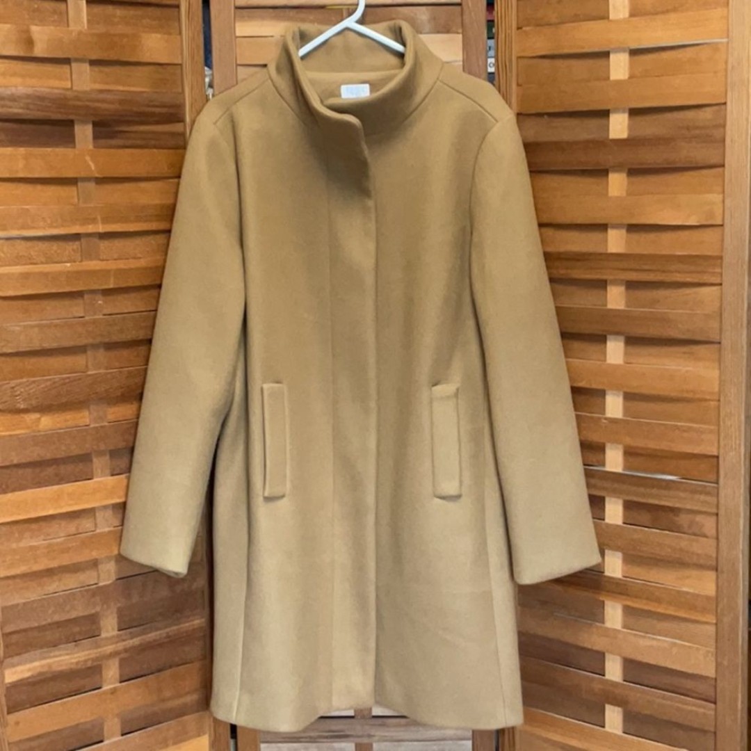Time and Tru Tan Coat Stand-Up Collar Zipper Closure Polyester Women XL Jacket
