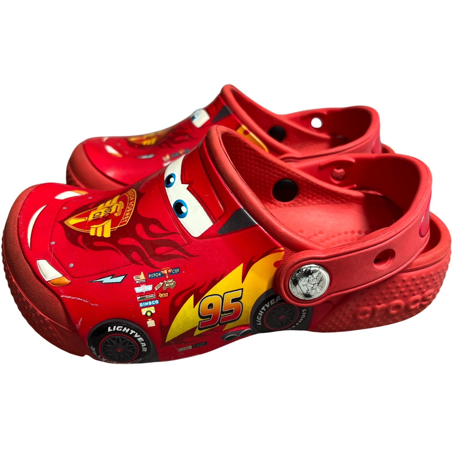 Lightning McQueen Crocs Little Kids Shoes size 10 Fun Lab Disney Pixar Cars