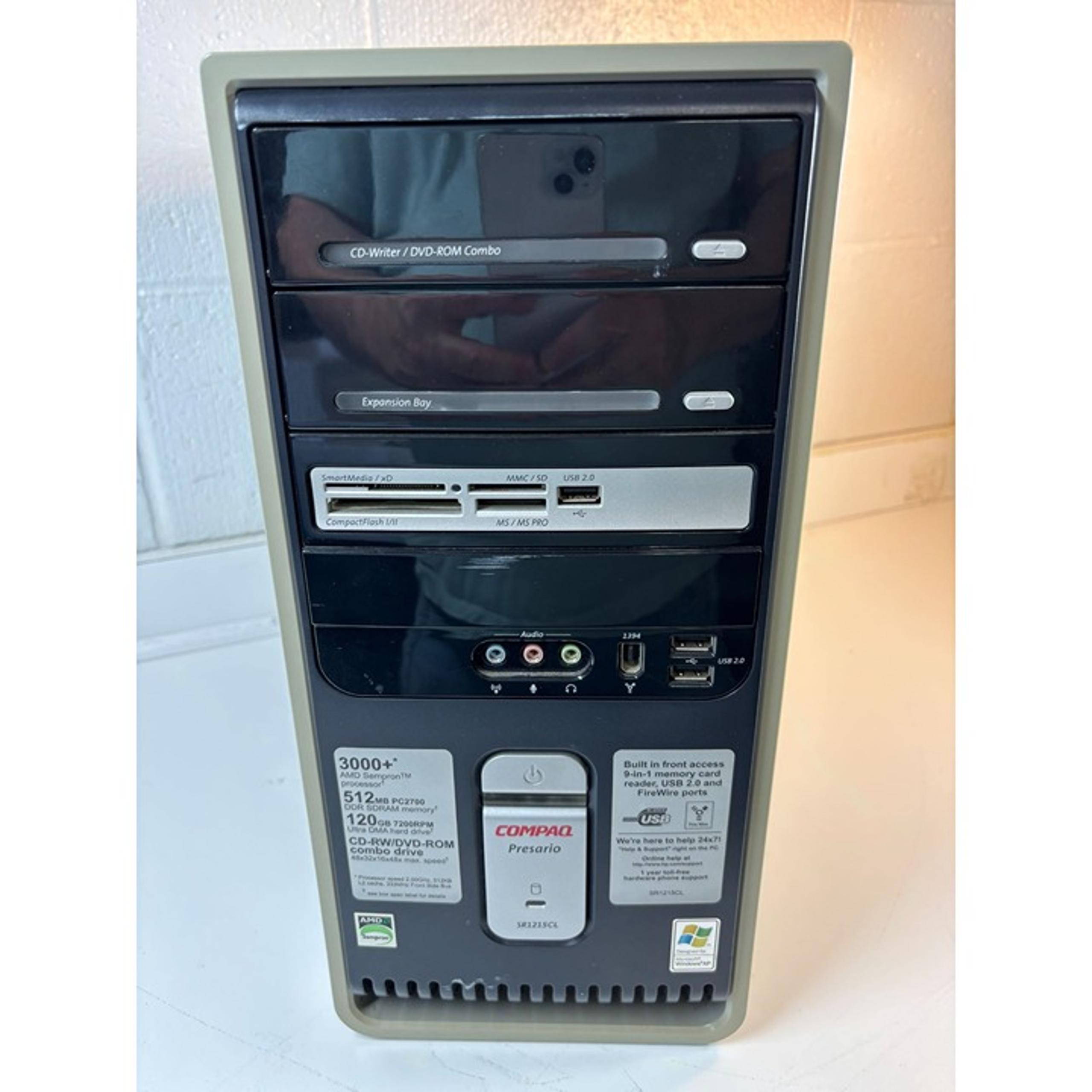 Compaq Presario SR1215CL Desktop PC With AMD Sempron 512MB RAM 120GB HDD Win XP