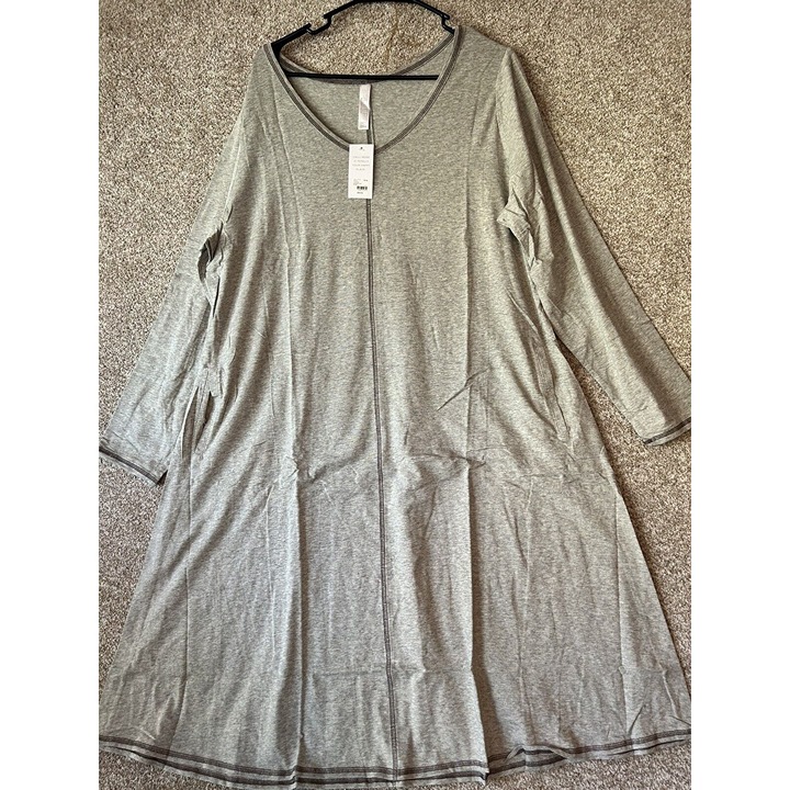 Sleep By Cacique Women’s Gray Long Sleeve Shirt Dress Size 14/16