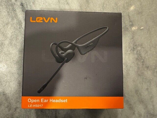 LEVN Open Ear Headphones w/Mic Bluetooth AI Noise Cancel LE-HS017 Black
