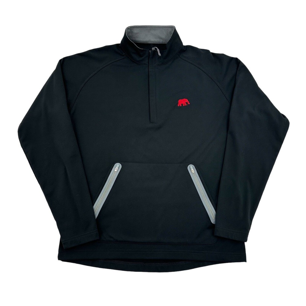 Peter Millar Blast Wind 1/4 Zip Pullover Black Performance Golf Crown Mens M