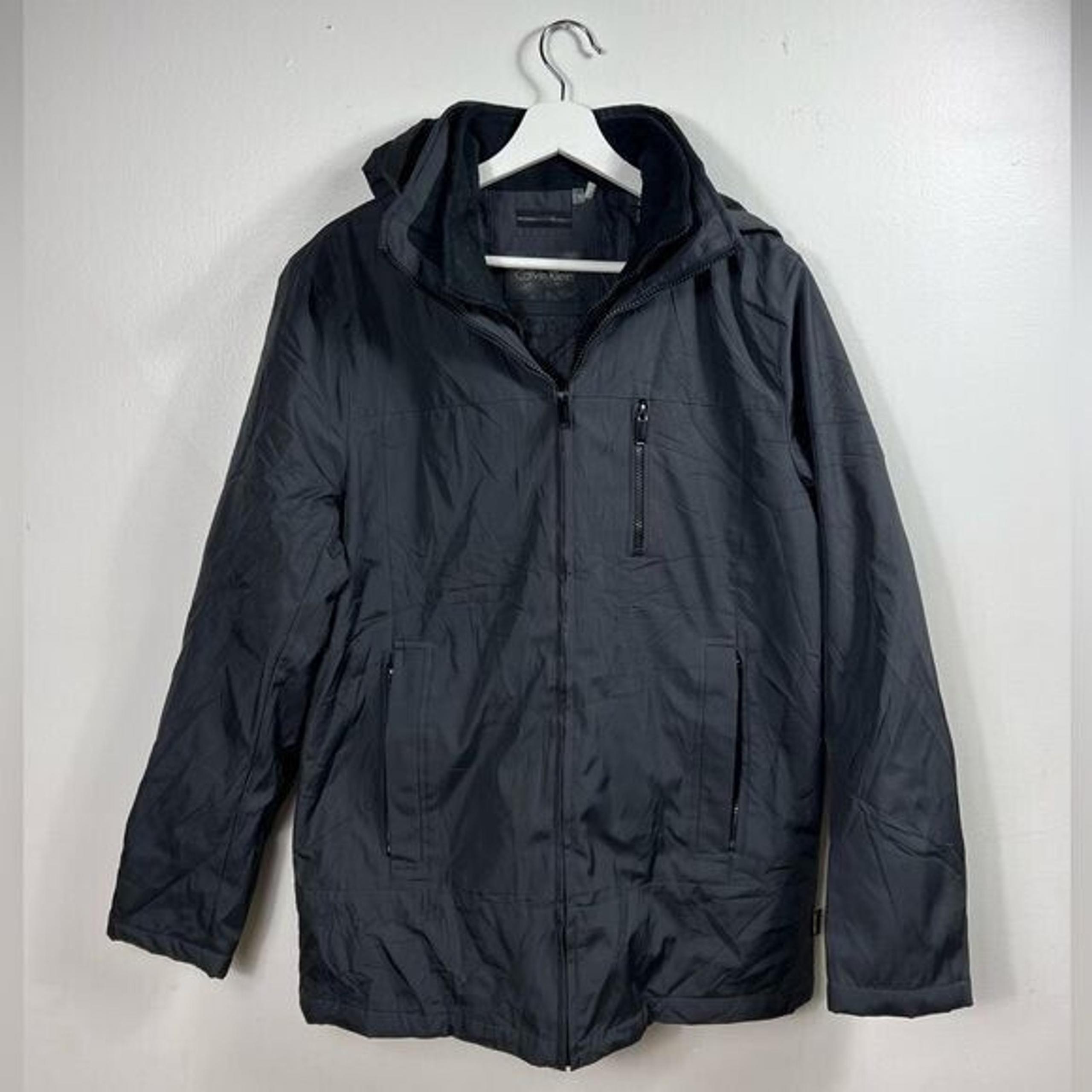Mens Sz Small S Calvin Klein Black Winter Coat/Parka Size Small Zippered Hooded