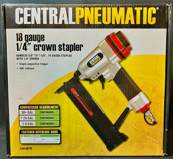 Central Pneumatic, 18 Gauge 1/4 Crown Stapler, No. 69719, NIB