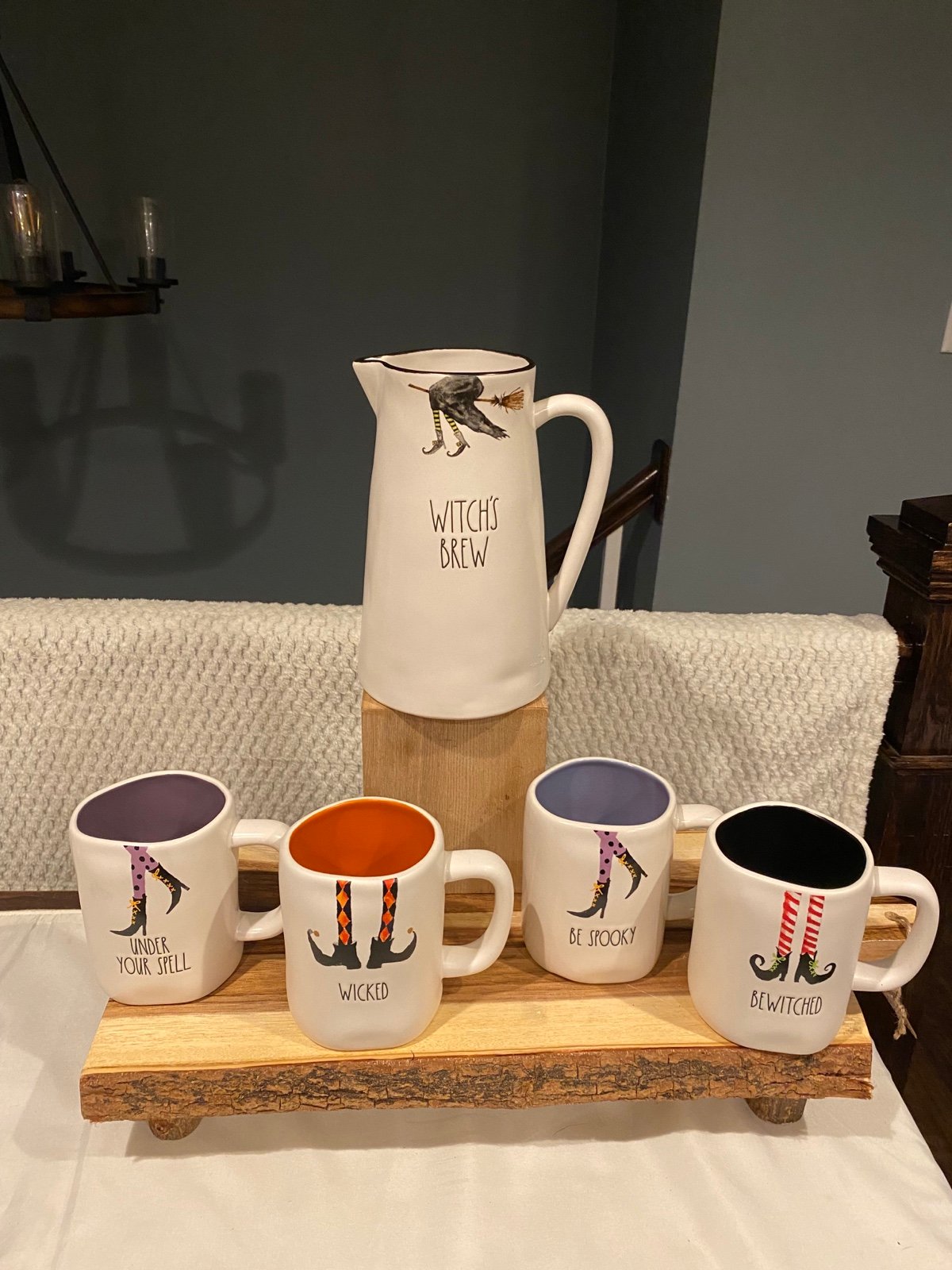 Rae Dunn Witch Legs/Witch Feet Mugs and Pitcher