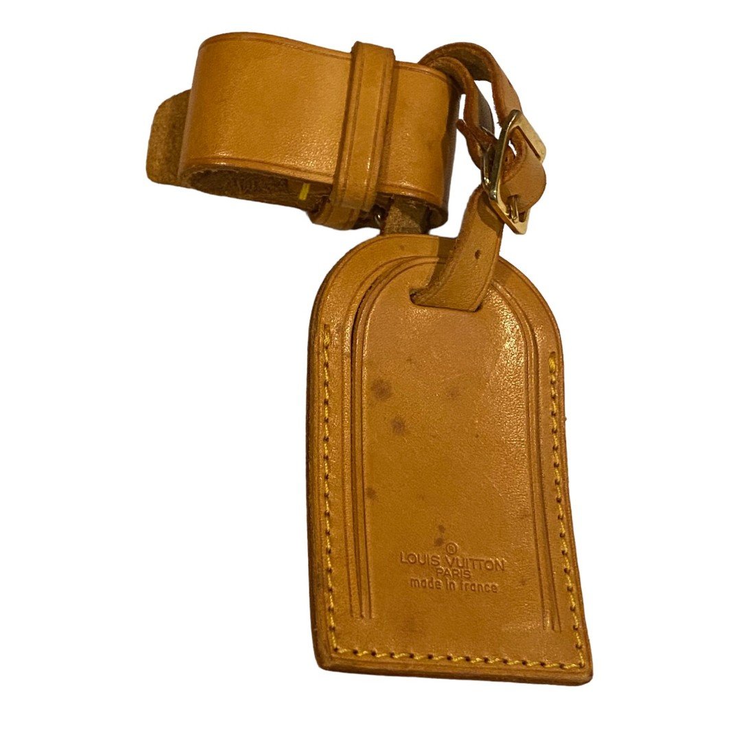 Louis Vuitton Authentic Leather Luggage Tag and Belt/Strap Set
