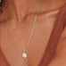 14K Gold Womens Solitaire White Natural Pearl Necklace 16 18 Paperclip Chain