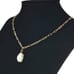 14K Gold Womens Solitaire White Natural Pearl Necklace 16 18 Paperclip Chain