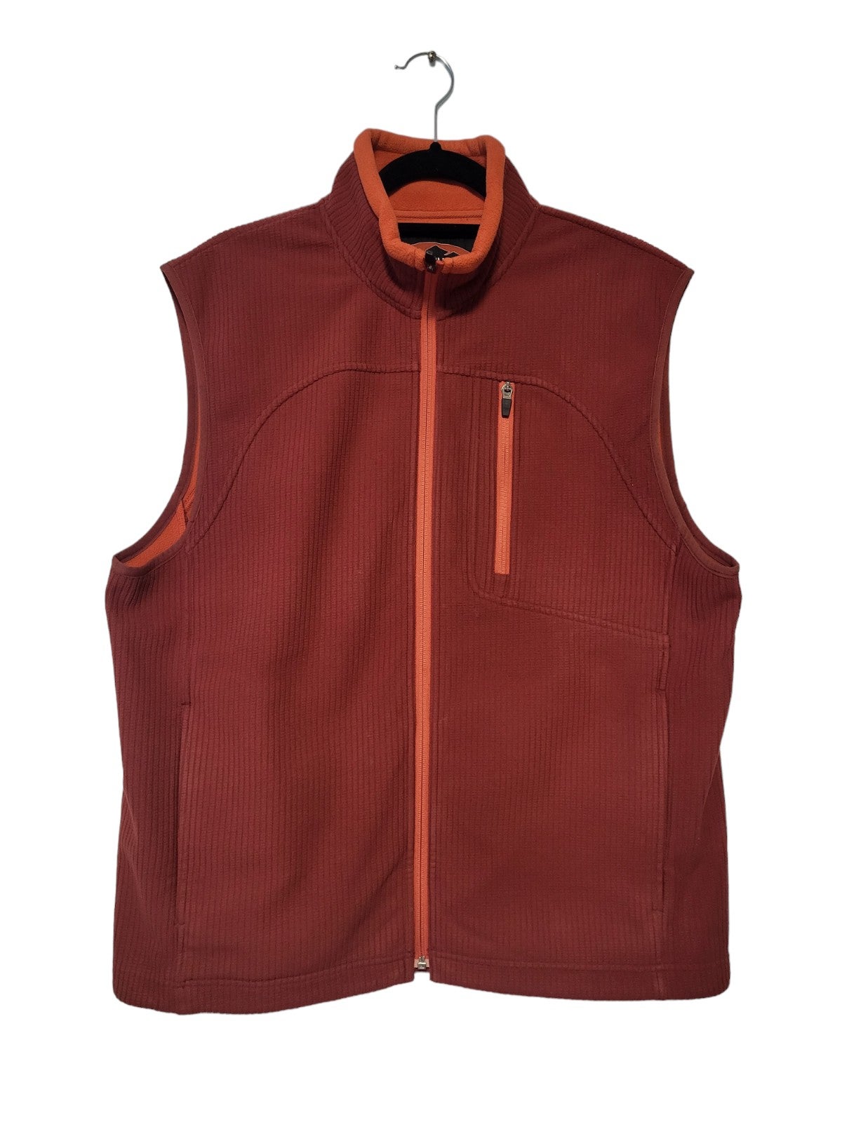 Sun Mountain Weather Flex Men's red/orange Full Zip Ribbed Vest Size Medium.