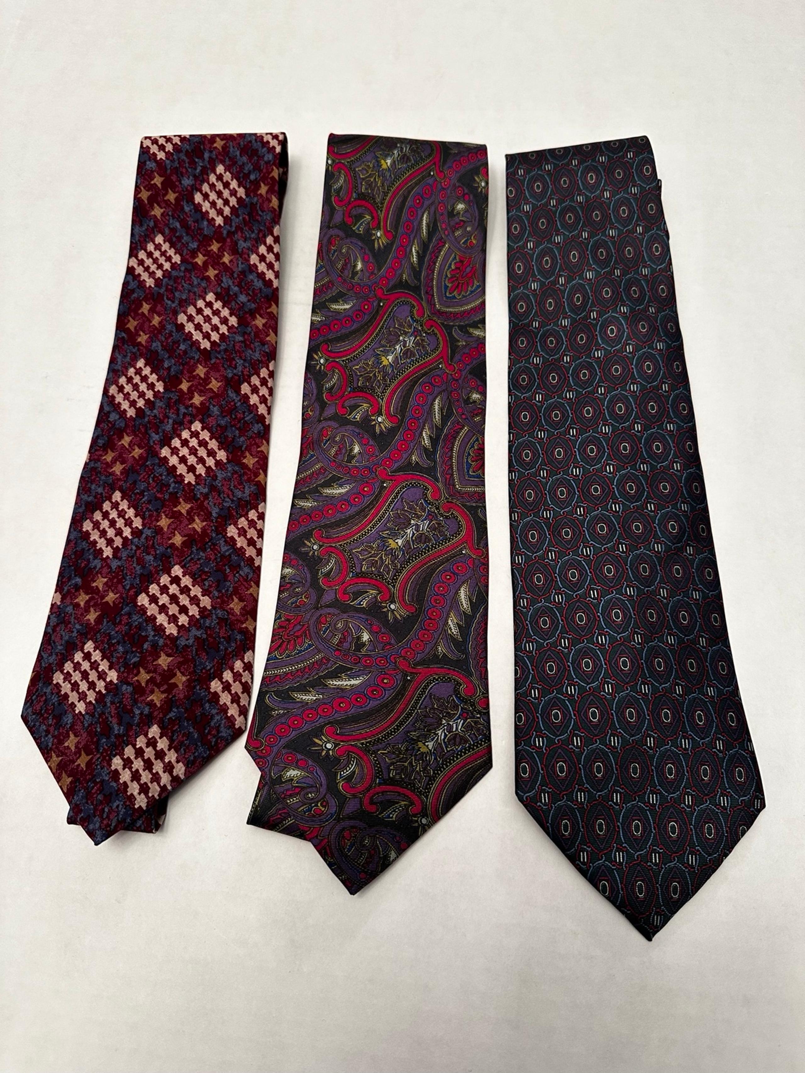 Lot Of 3 Designer Silk Neckties Christian Dior, Stefano Rossini & Oleg Cassini