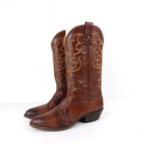 Nocona bulhide brown/tan genuine leather western men's boots size 8D