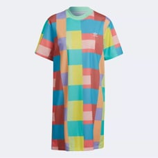 Adidas Originals SUMMER SURF TEE Color Block Tiles DRESS shirt Top Women Size M