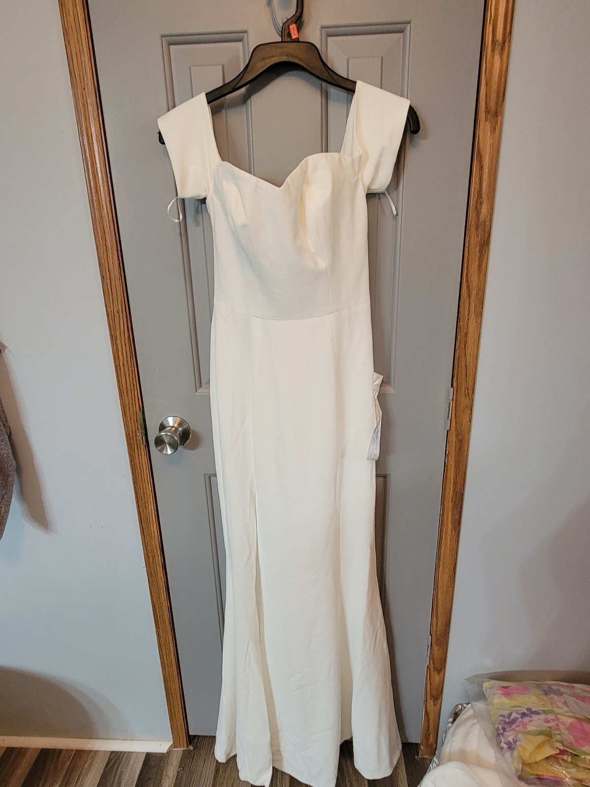 Dress The Population Logan Off Shoulder Sweetheart Bodycon Long Gown w/Slit