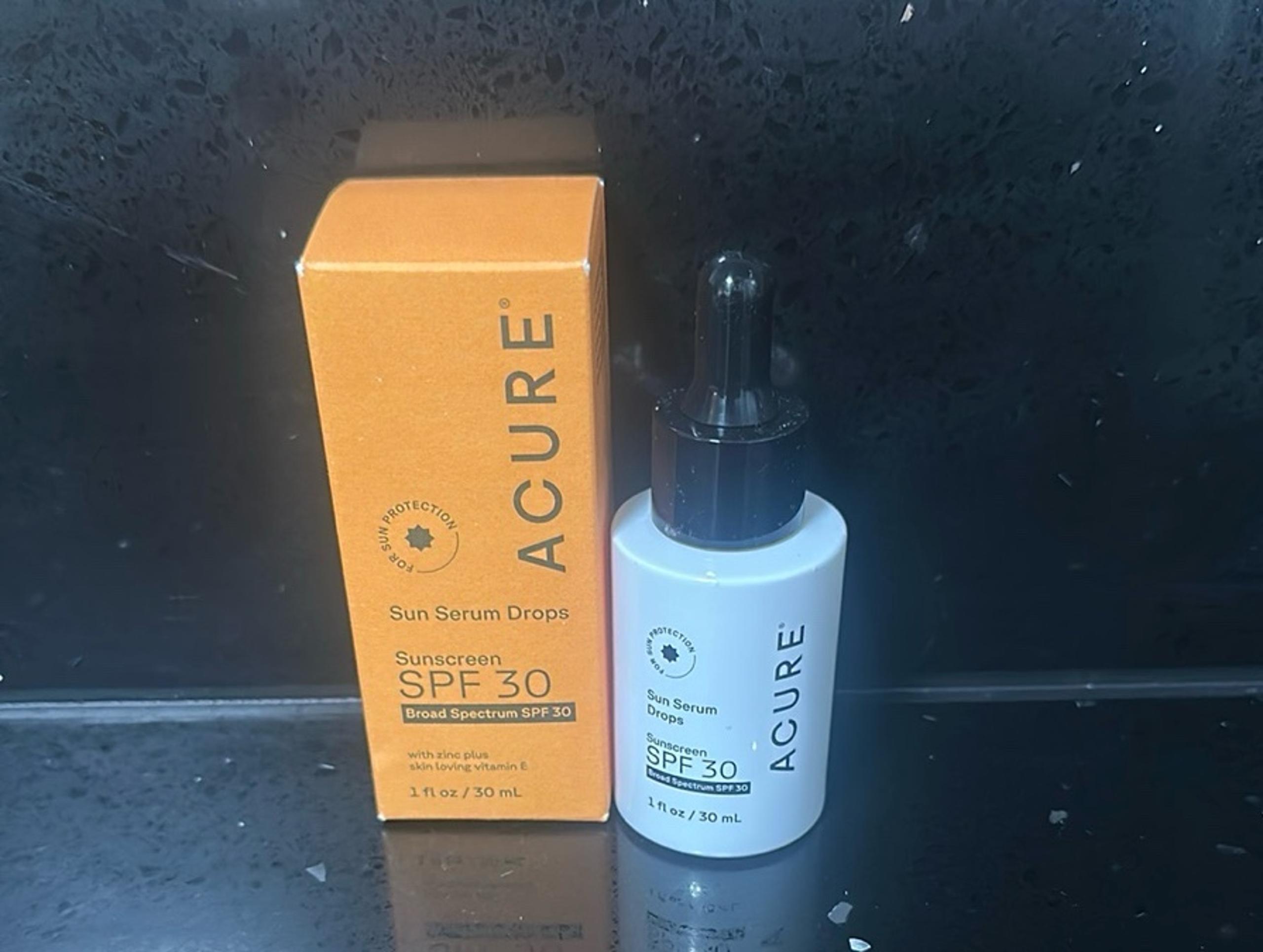 NEW in BOX Acure Sun Serum Drops Sunscreen SPF 30