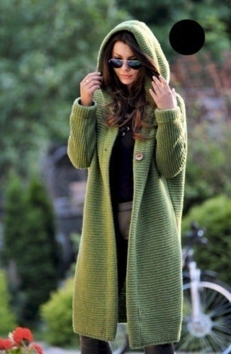 New jacke damen Autumn Winter Women Hooded Coat Cashmere Cardigan Sweater