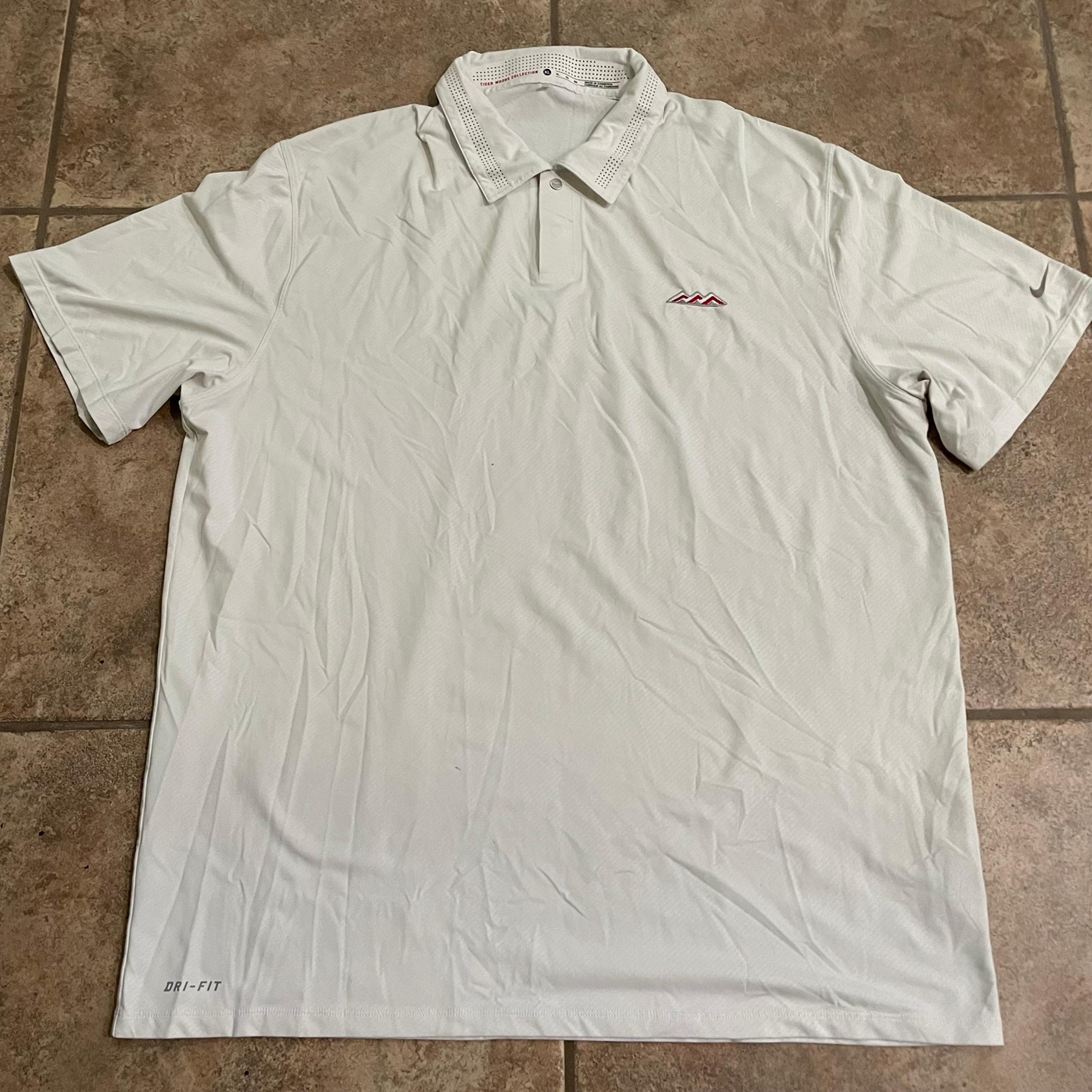 Tiger Woods Nike vented collar stretchy athletic polo golf shirt Mens Size XL