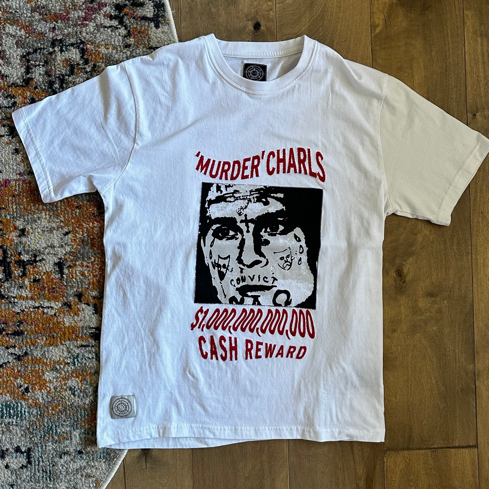 Rare Murder Charls Carroll X Fullmode Size Large White Tee Shirt