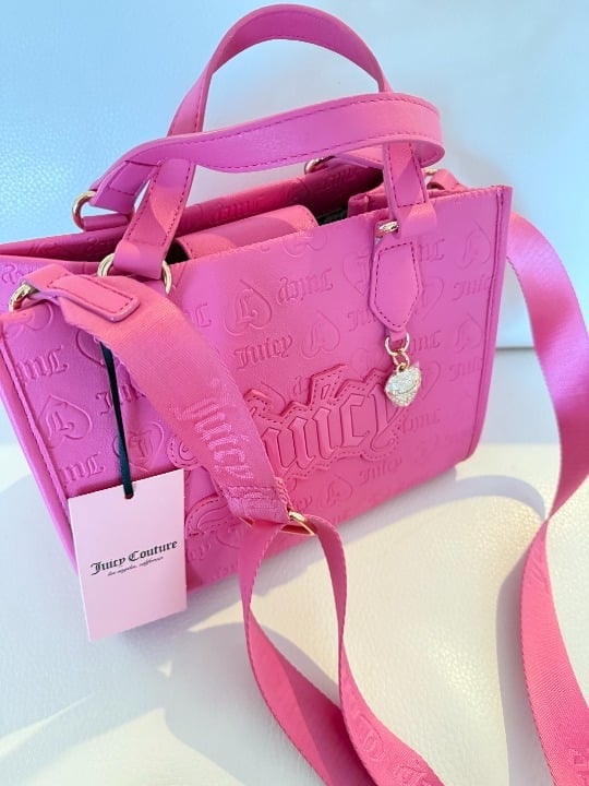 NWT JUICY COUTURE UPGRADE U MINI TOTE CROSSBODY BAG JUICY PINK