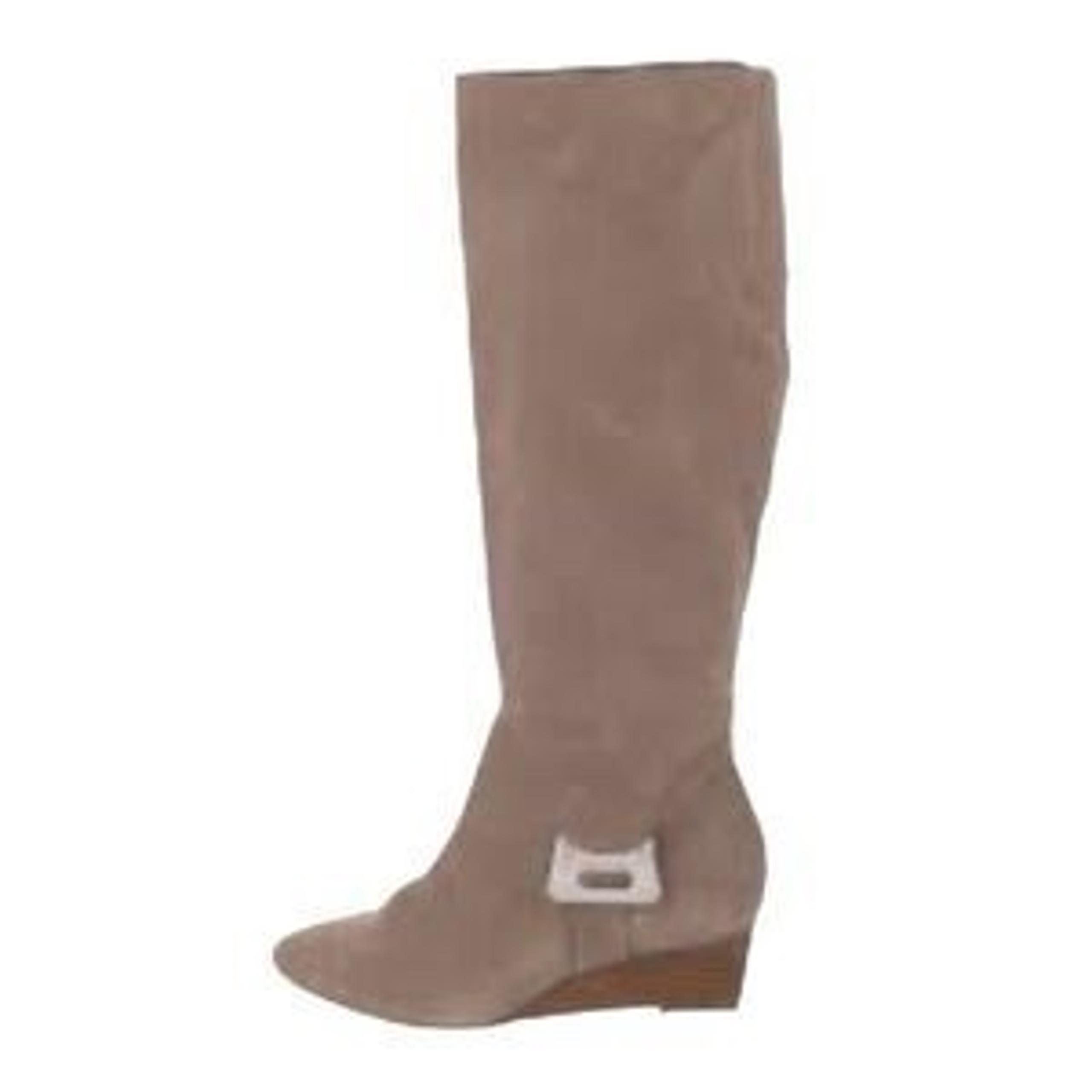 Calvin Klein Brown Tan Suede Elly Knee Length Boots