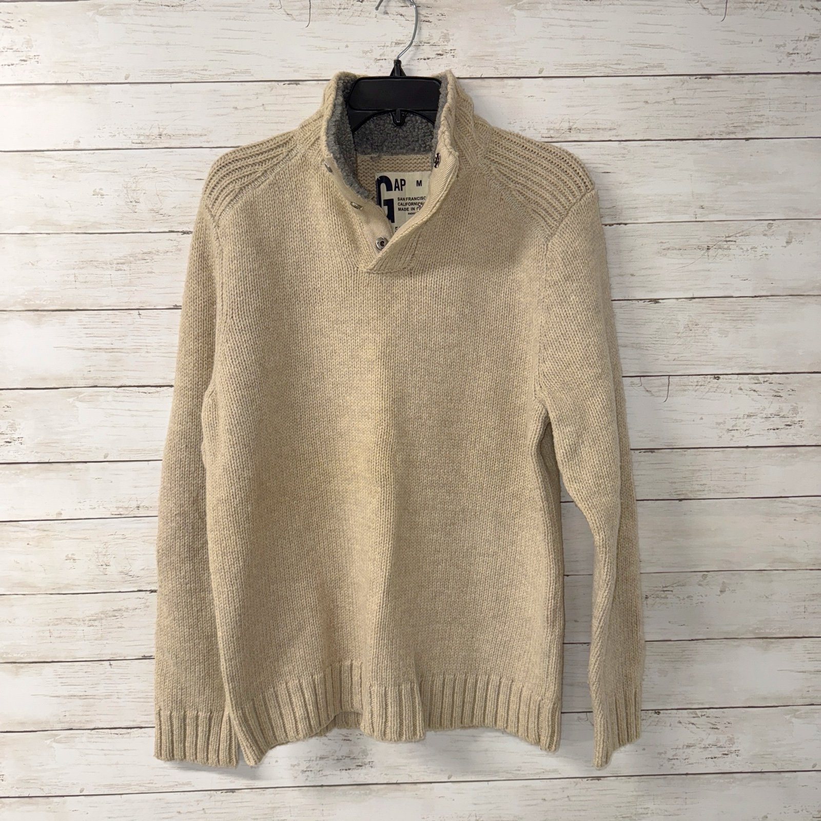 NWT! Men’s GAP 1/4 Snap Wool Sweater