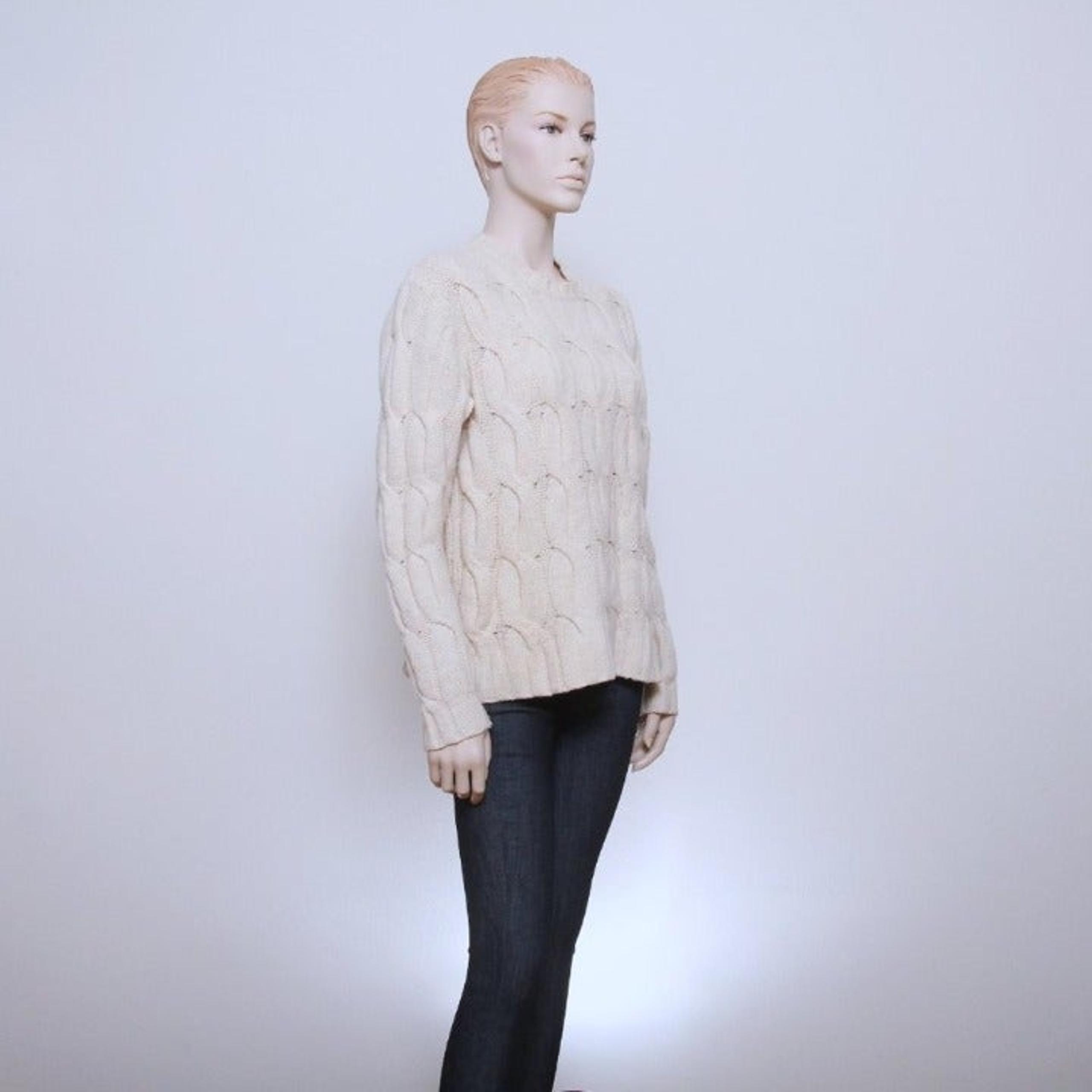 Armani Exchange Merino Wool Blend Crew Neck Cable Knit Sweater