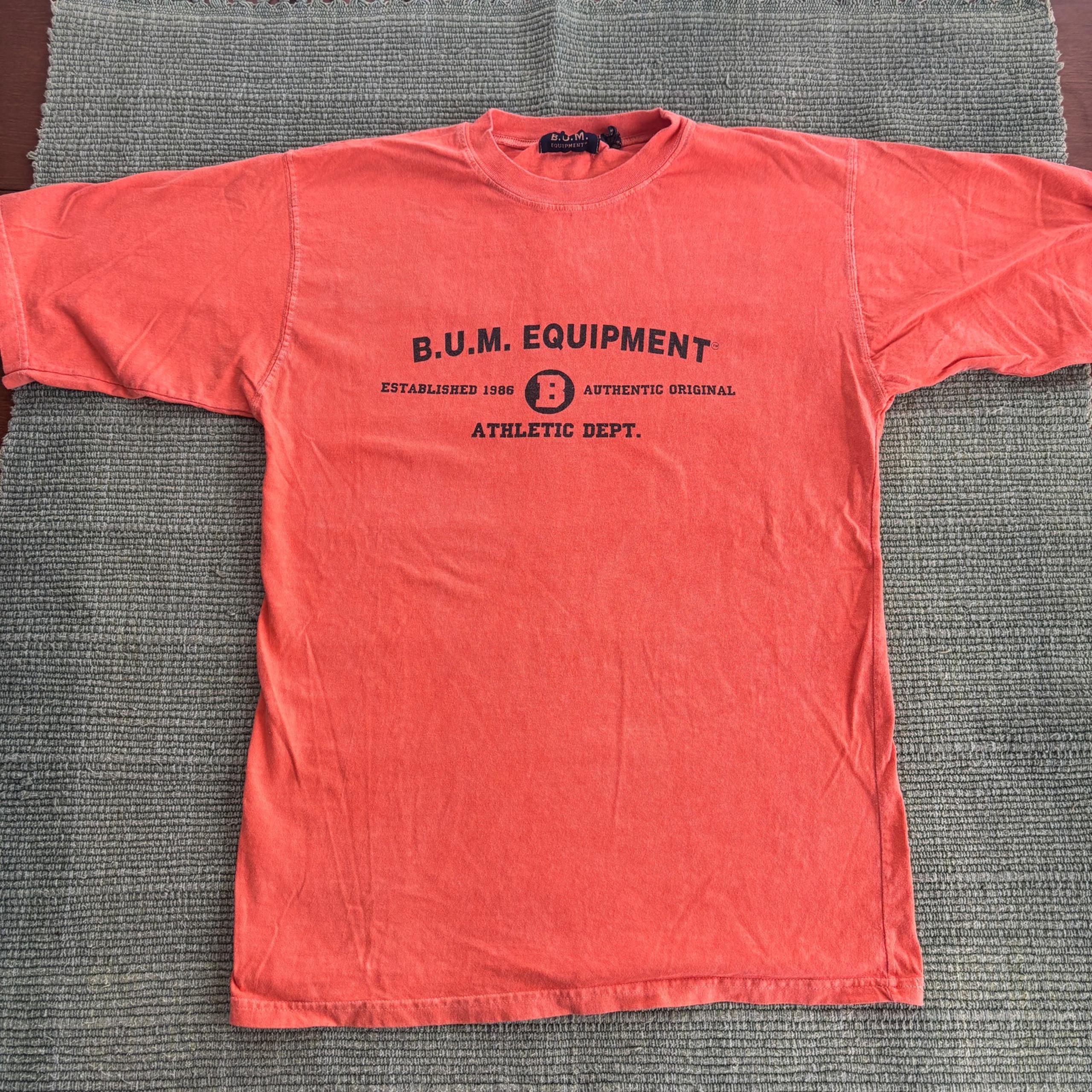 Vintage 90s orange B.U.M. Equipment basic cotton tee shirt size large