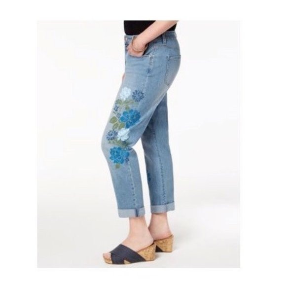Size 14 Style & Co. Flora Blue Boyfriend