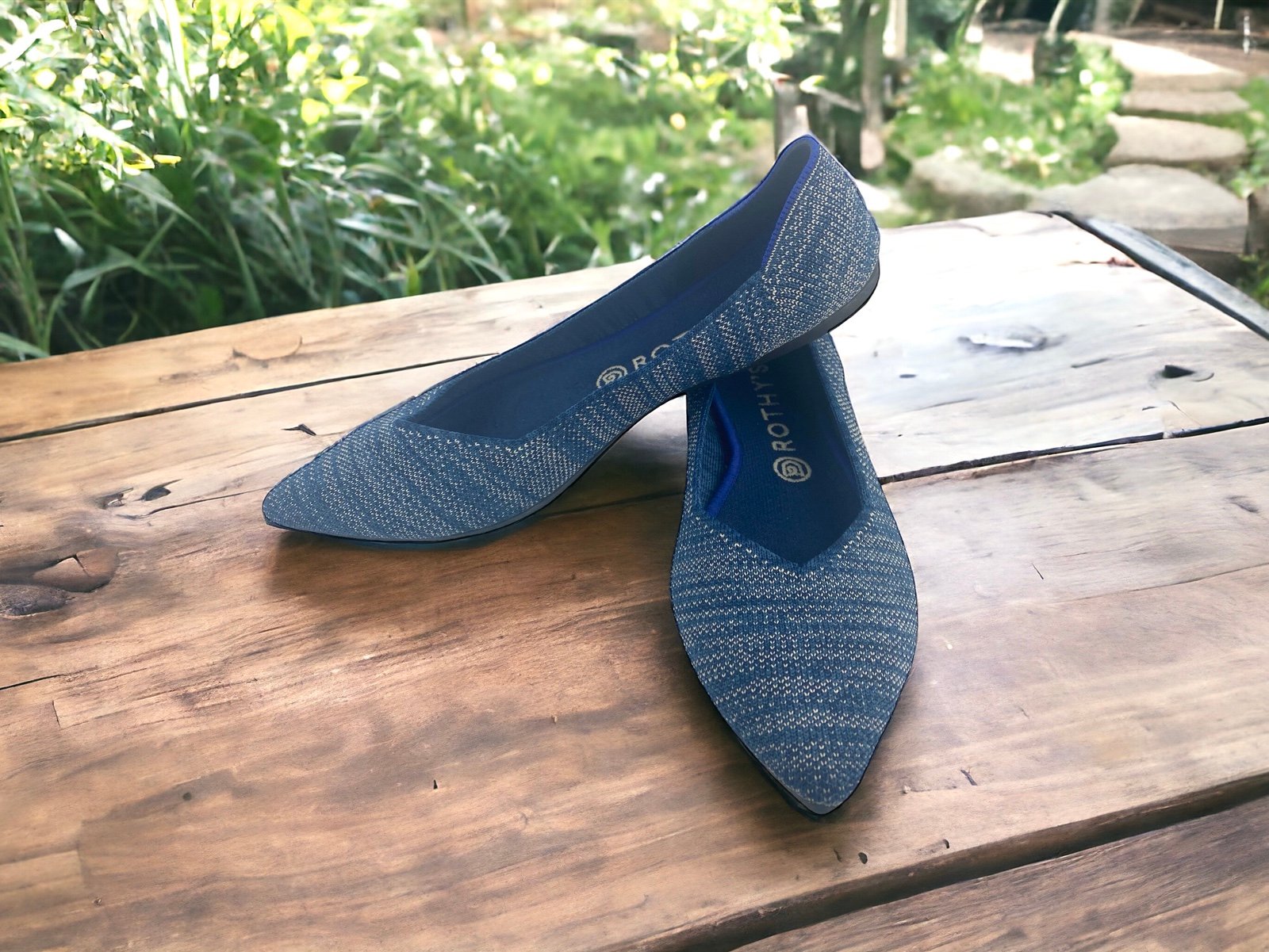 Rothy’s The Point Indigo Heather Slip On Flats Ballet Shoes Women's Size US 10