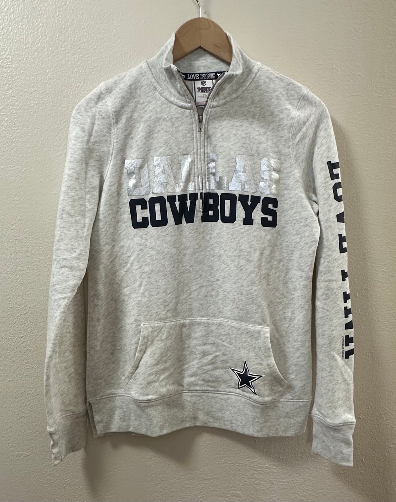 Dallas Cowboys Victoria’s Secret PINK Collab Collared Sweatshirt Size XS Zip