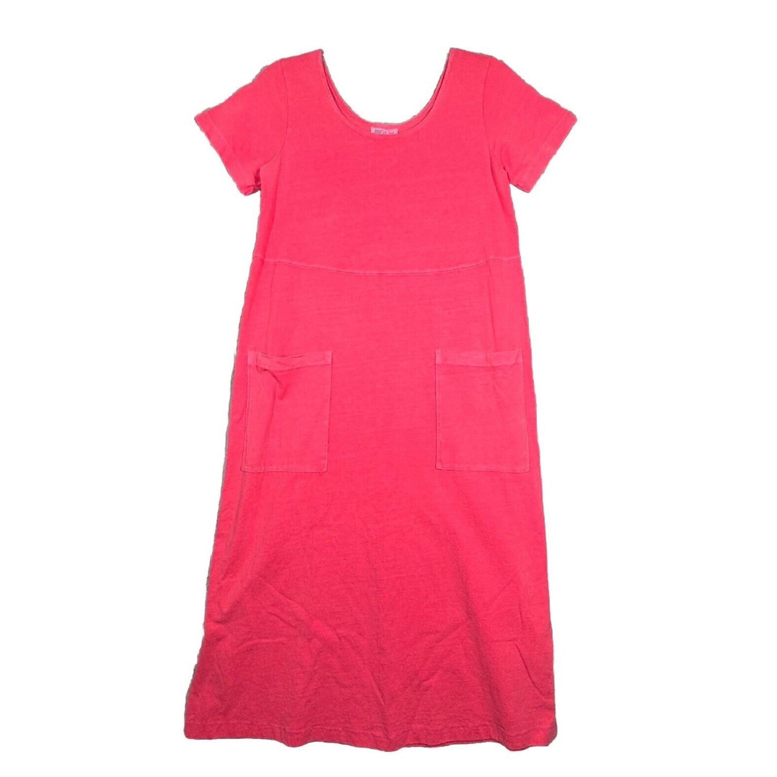 Fresh Produce Dress Womens Medium Coral Pink Oversized Midi Jersey Knit Vintage