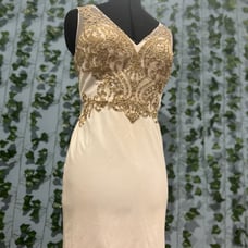 Narianna white & gold embellished formal dress