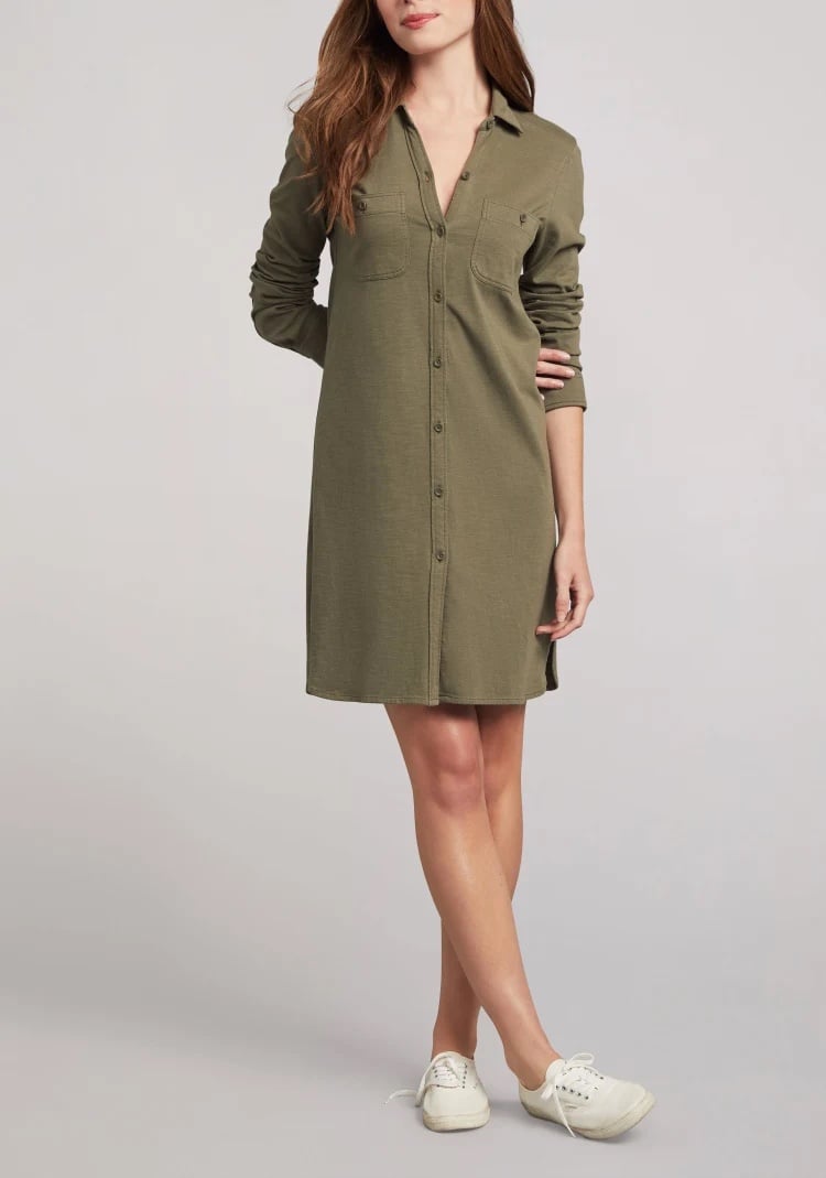Faherty Knit Seasons Dress in Olive NWT