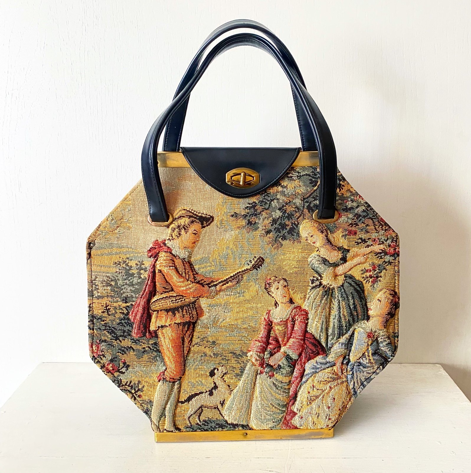 Vintage Quilted Romanticism Tapestry Handbag