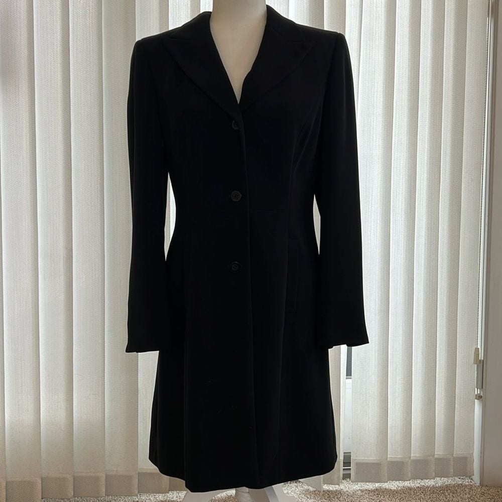 Womens Barami long black overcoat size 6