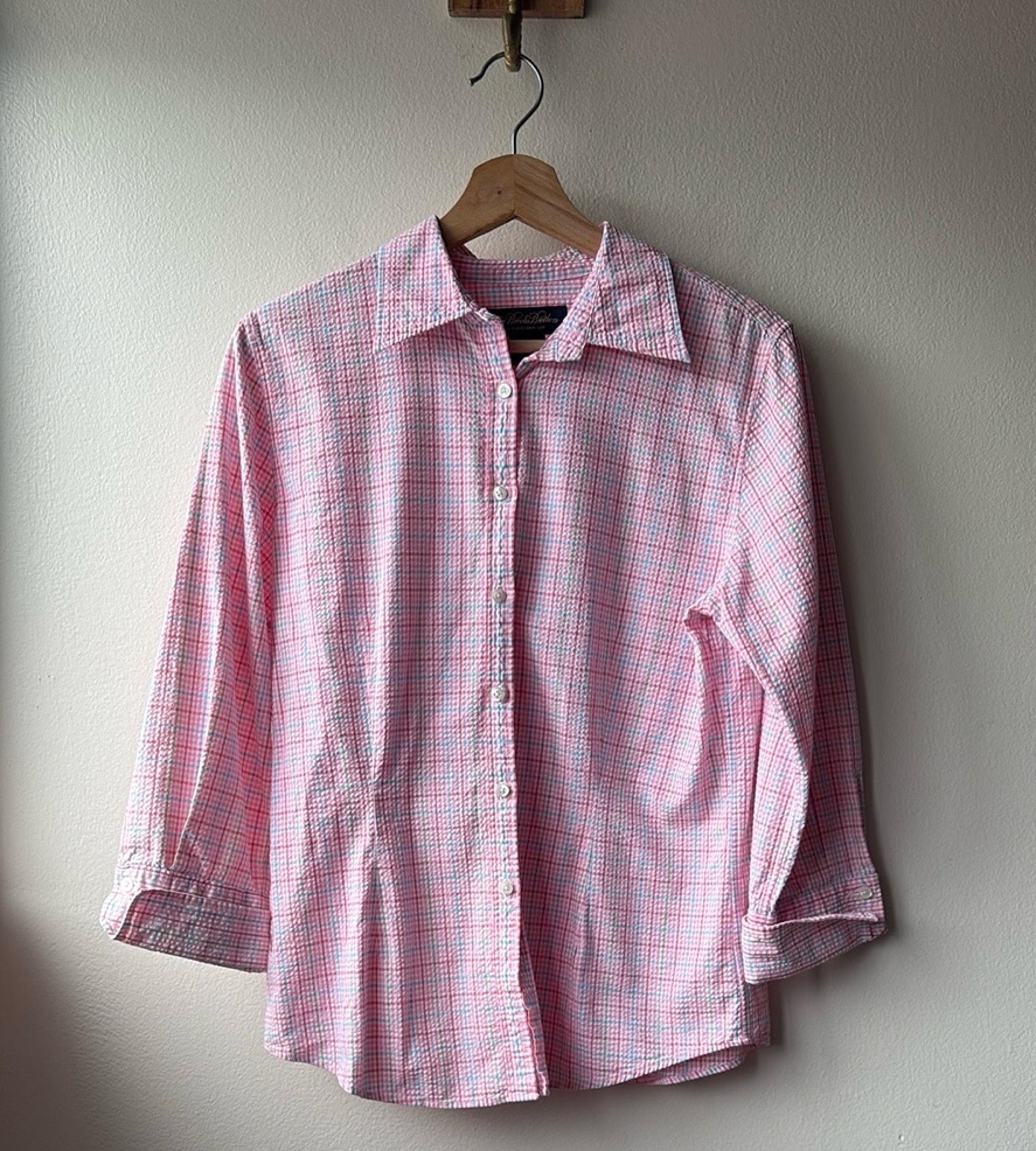Brooks Brothers Women’s Seersucker Button-down Shirt Size 10